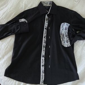 Sexy black dress shirt